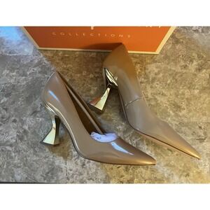 Caramel High Heel Gold Accent Women Size 8 NIB Katy Perry Fancy Business Casual